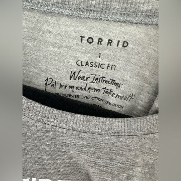 Torrid Classic Fit Vintage Tank - Triblend Jersey Grey Tequila size 1X - Picture 3 of 5